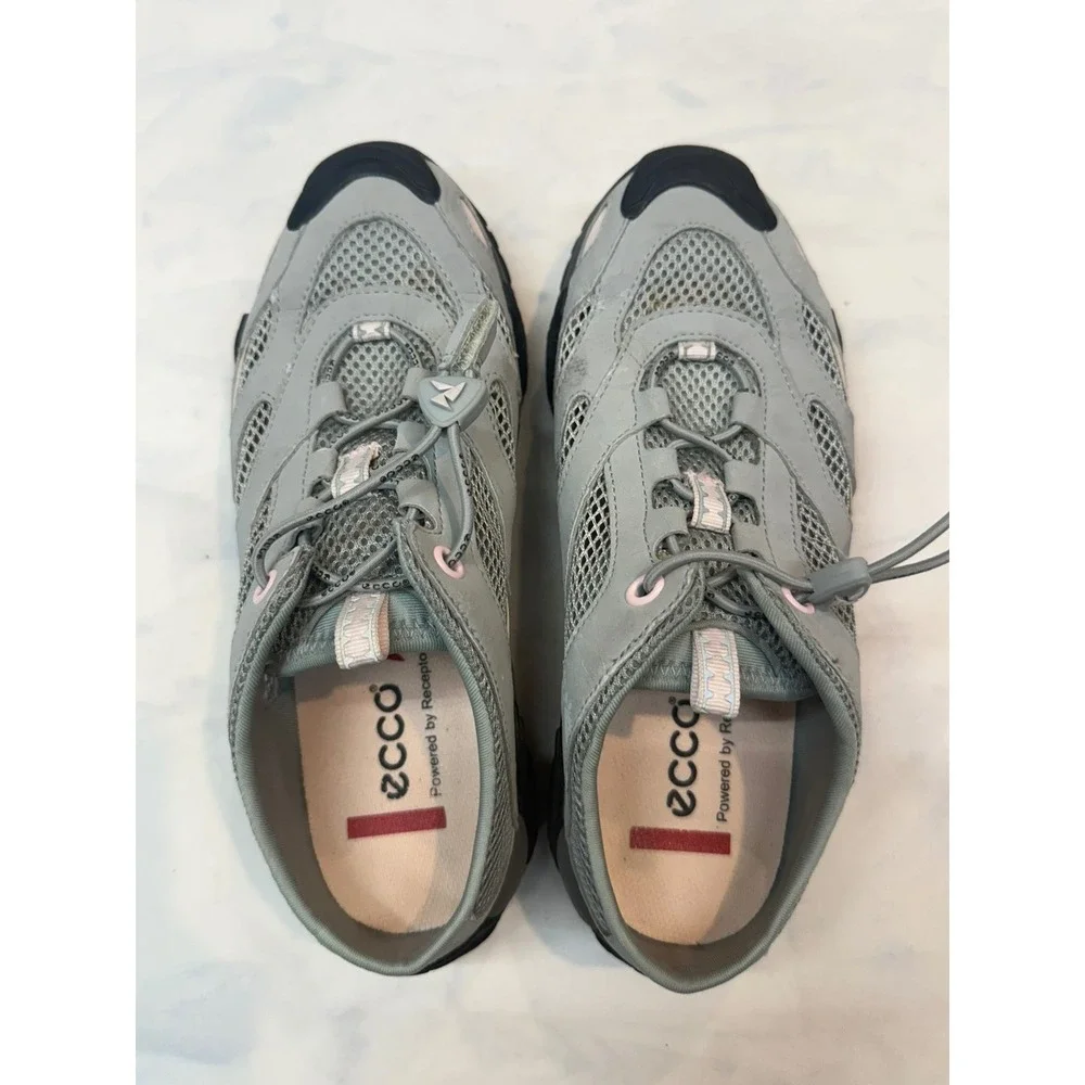 ECCO Womens 37 6-6.5 Gray Pink Terracruise LT Hiking Sneakers Tennis Shoes Bin3